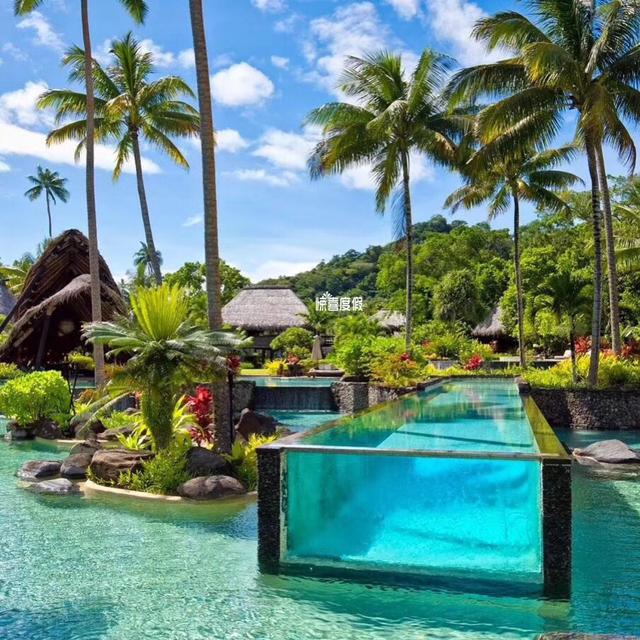 斐济度假别墅laucala酒店玻璃泳池