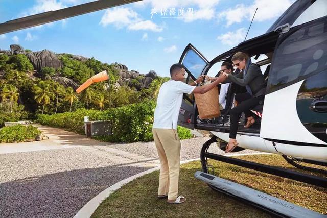塞舌尔六善酒店直升飞机上岛